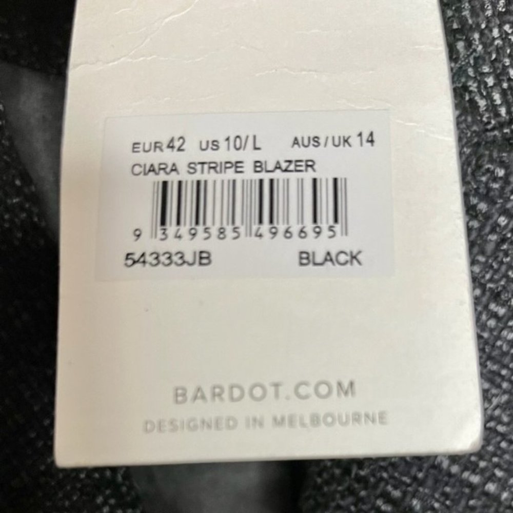 Bardot Ciara Tone on Tone Stripe Blazer - Black - 10L - Picture 11 of 16